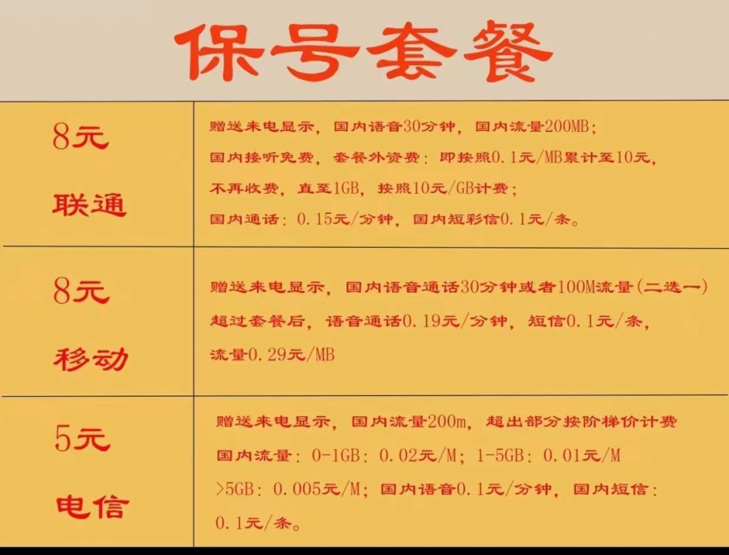 图片[1]-【2024.9.27】电信 联通 移动 保号套餐办理流程-小鱼项目网